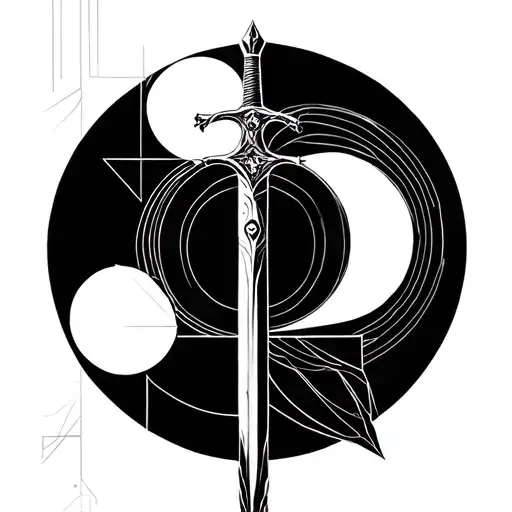 Sword And Geometrical Figures Mostly Circles