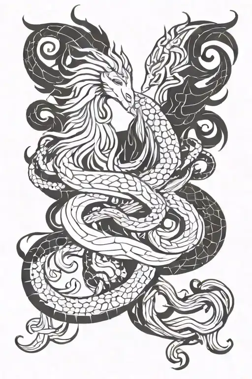 Phoenix Medusa Holding Each Other