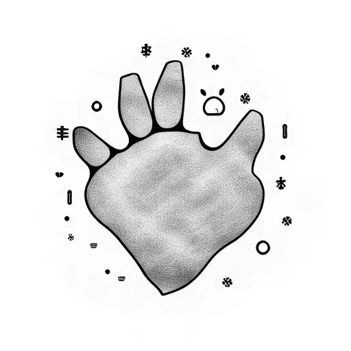 Dog Paw And Human Hand With Heart