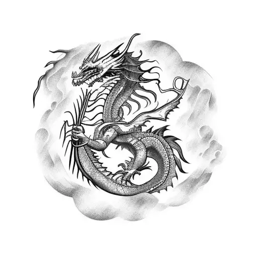 Dragon With Long Claws And Dangerous Look