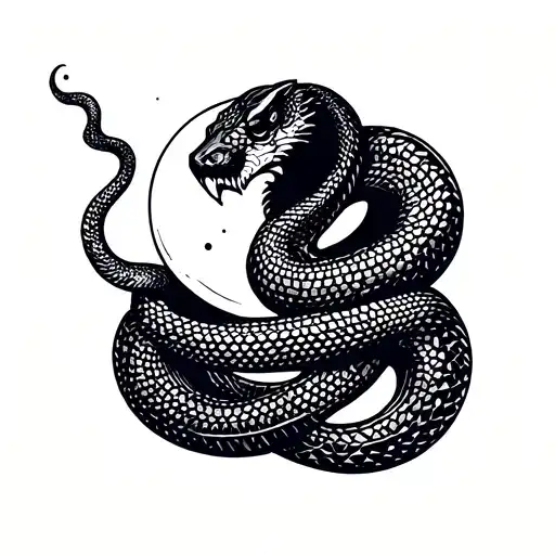 Snake With The Moon