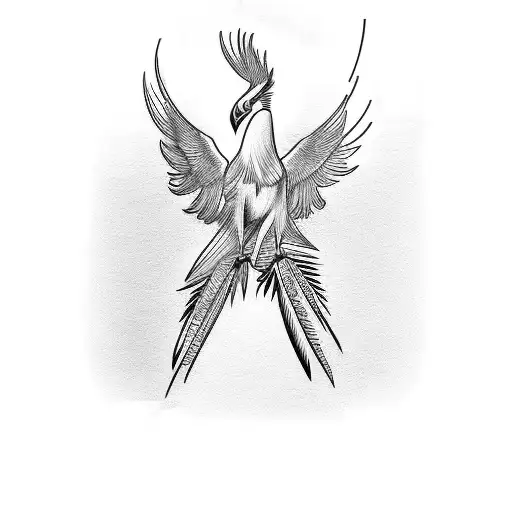 Minimalistic Tattoo Of A Secretary Bird With The Name 'Lieke' Incorporated