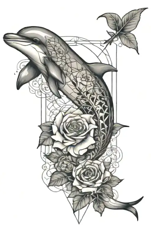 Dolphin And Rose