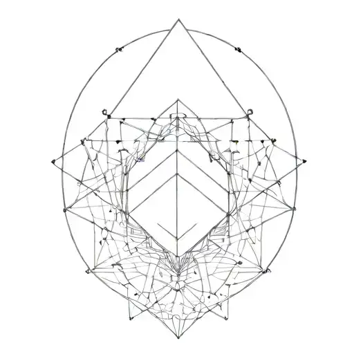 A Minimalist Blackwork Abstract Tattoo Design Depicting The Shadow Self And The Conscious Self