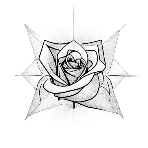 Abstract Lines And Rose