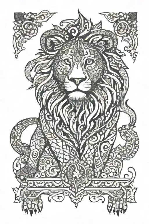 Lion And Henna Inspired Patterns