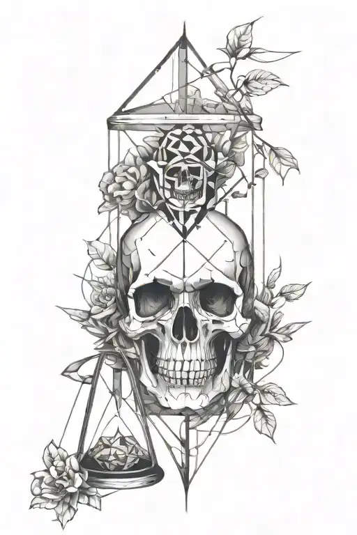 Skull Inside Hourglass Combined