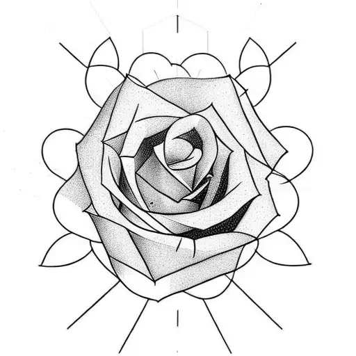 Geometric Stopwatch With A Rose And Trees