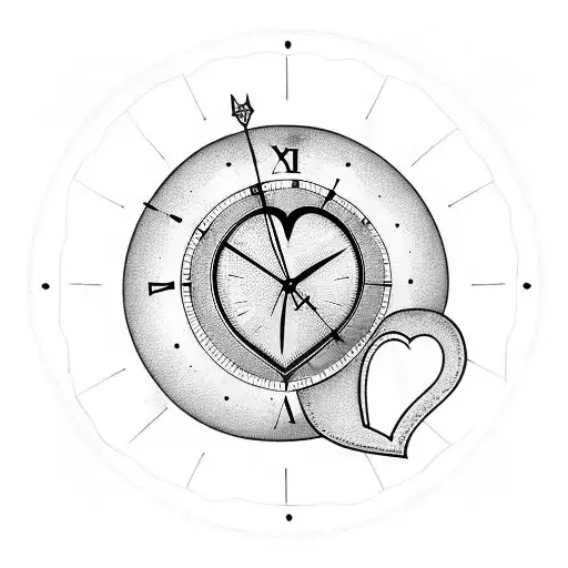 Heart With Old Clock