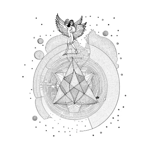 The Starry Night And The Falling Angel Paint And The Golden Section