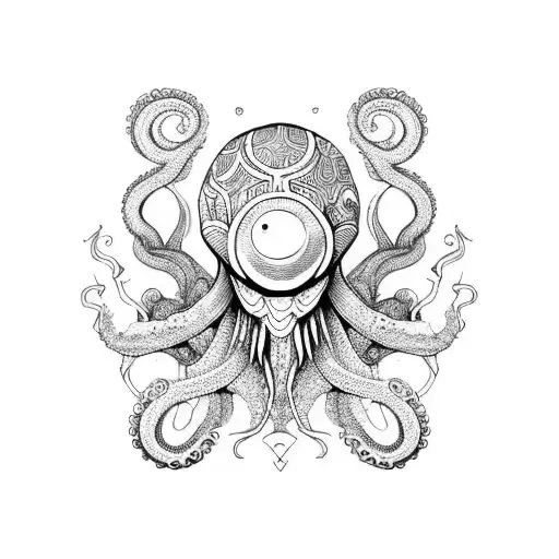 Occult Octopus With Menacing Face