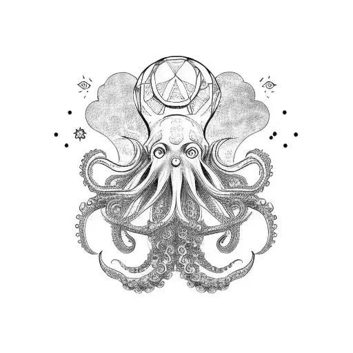 Occult Octopus With Menacing Face