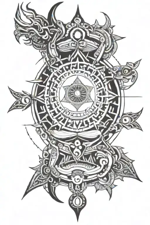 Lord Shiva's Trishul With Damroo And Sun Rising