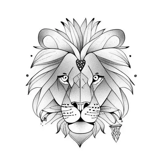 Daughter With Flower And Lion