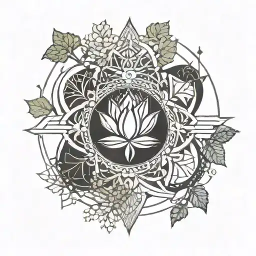 Yoga Lotus Tree Of Life Surrounded