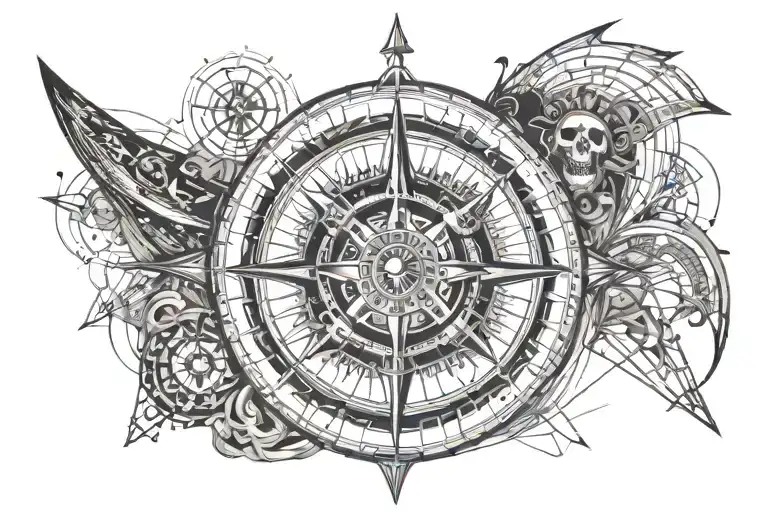 Compass Pirate Ship Sailing