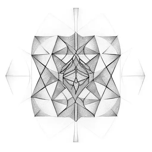 Fine Line Geometric Lines With Graph And Dot Work