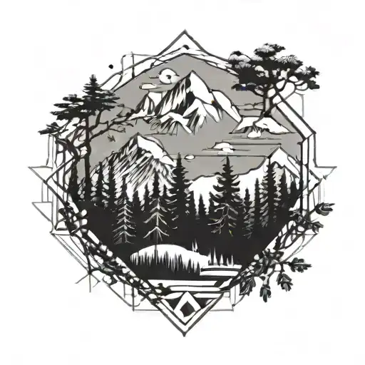 Forest With Mountains