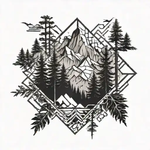 Forest With Mountains