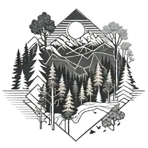 Forest With Mountains