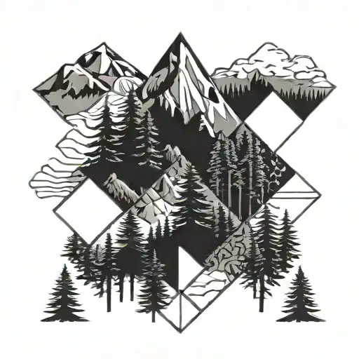 Forest With Mountains