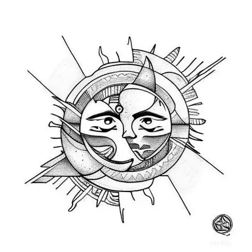 Sun And Moon With Couple