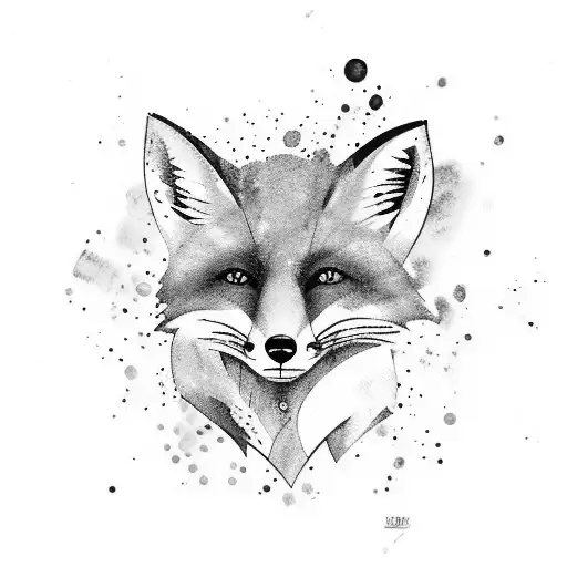 Fox With Aquarelle Splash