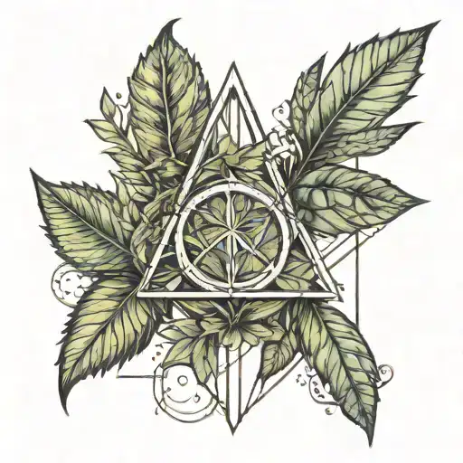 Harry Potter And Weed Leaf Intertwined