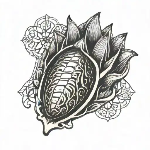 A Coffe Bean Shell Necklace With Lily On The Middle