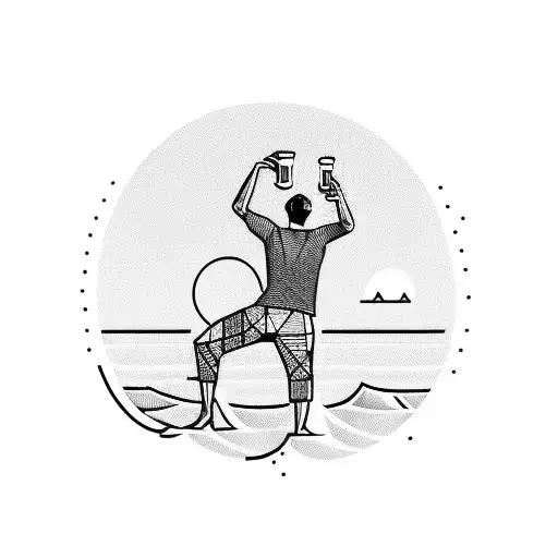 A Person Chilling At The Beach Holding A Beer During Sunset