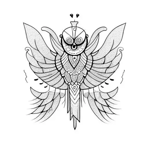 Female Graceful Owl With Open Spread Wings