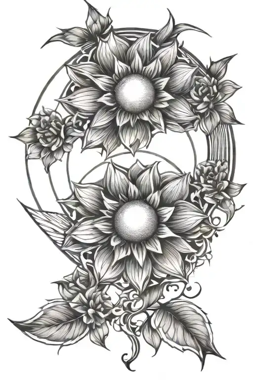 Moon Spiritual Flowers Hope Power Strength