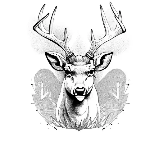 Deer With Date Of Birth On Horns