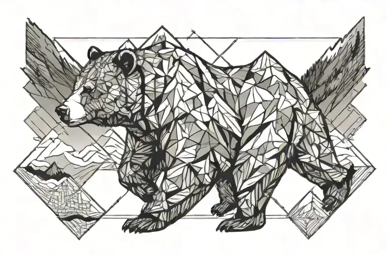 Bear And Mountain Background