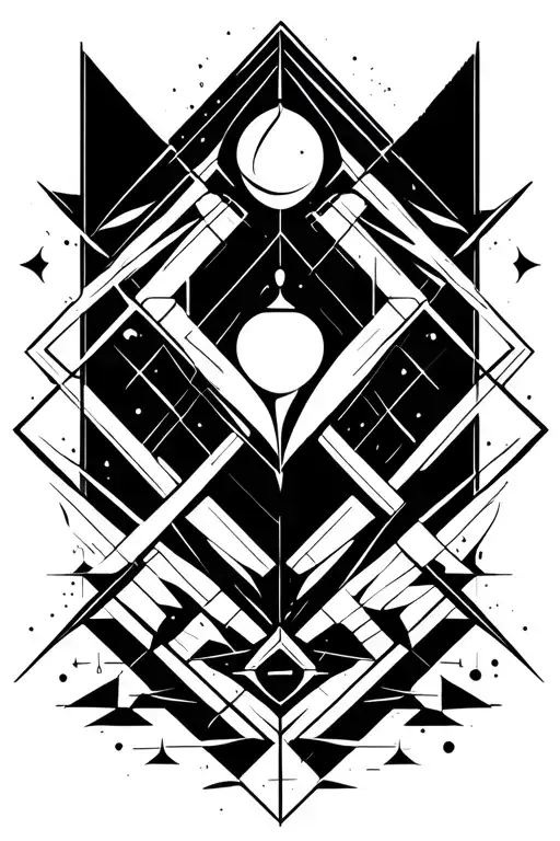 Fineline Geometric With Pendulum Logo And Aquarius Consallation