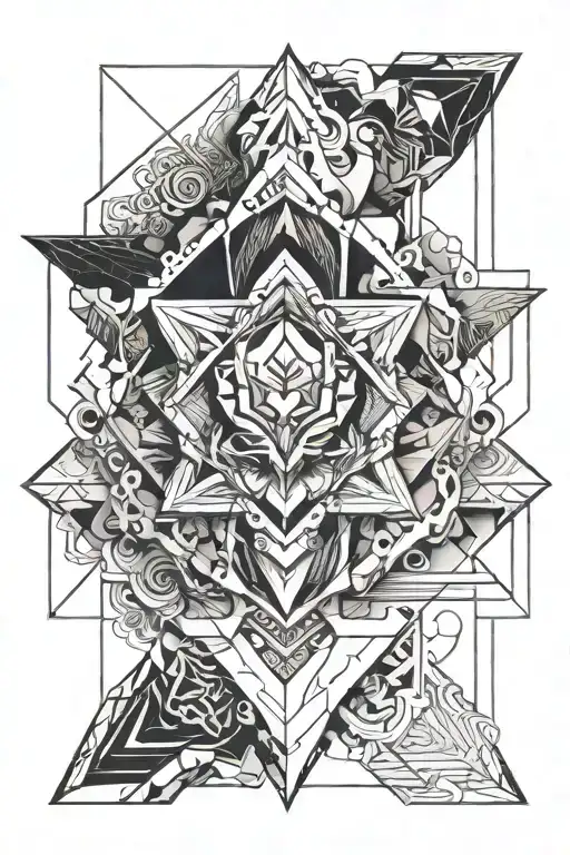 A Design Includes Symbols And Geometric Pattern That Represents Female Power And Strength