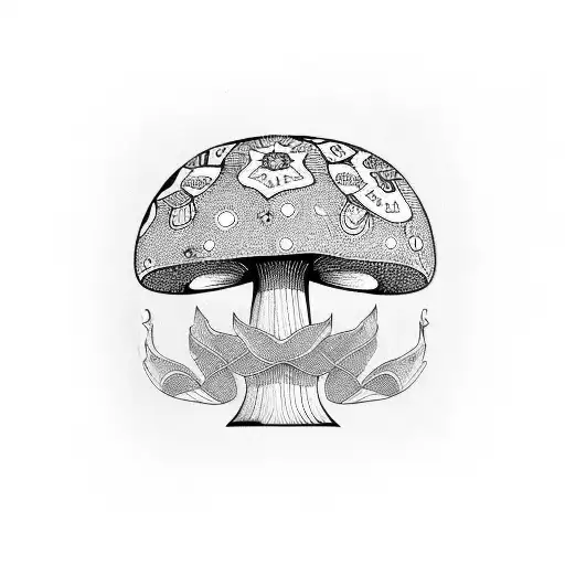 Dark Hippie Mushroom Sleeve