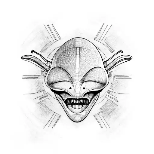 Alien And Human Merging Together