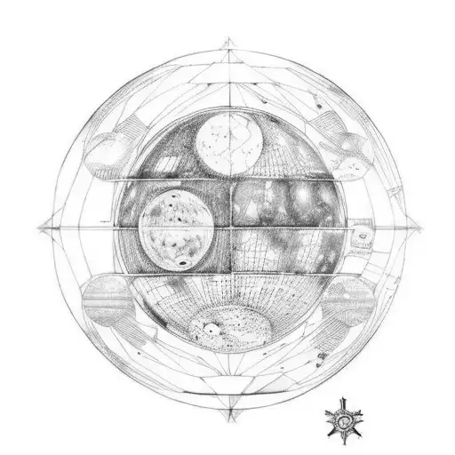 Leonardo Da Vinci Themed Map Of The Moon