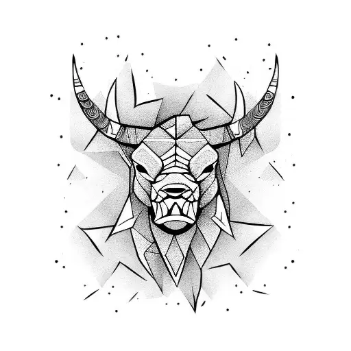 Mad Bull Face With Patterns