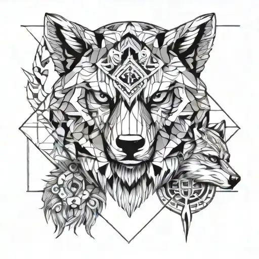 Totem With Bear Head Wolf Head And Owl Head