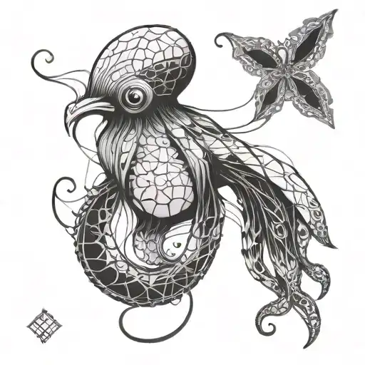 Fine Line Simple Squid