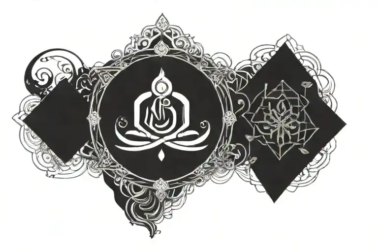 Aum Logo With Buddha And Nature Inspired