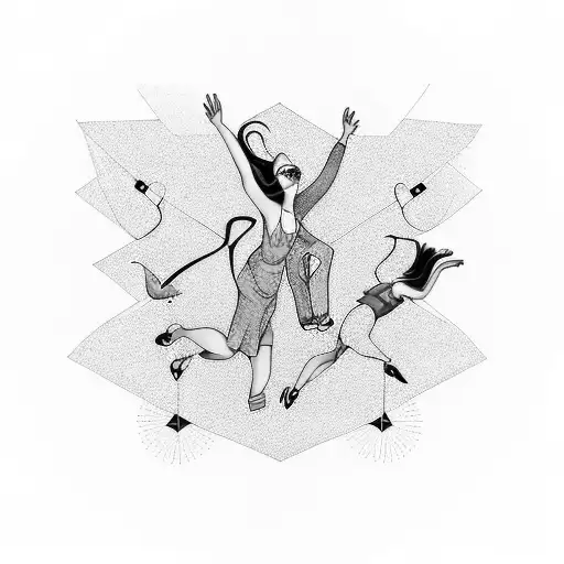 A Group Of Girls Jumping In The Air