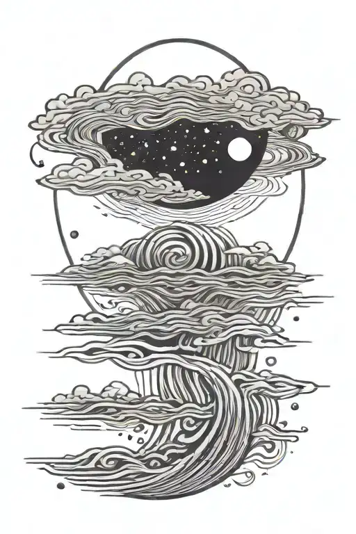 Moon And Water Waves