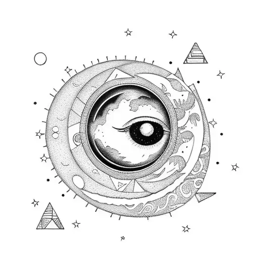 Moon Fall With Eyes Staring At Moon