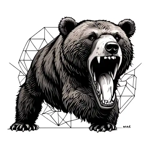 Bear Crushing Diamond In Teeth