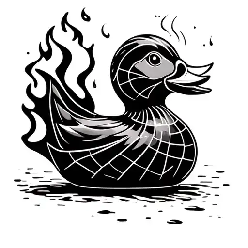 Rubber Duck Breathing Fire From Its Mouth