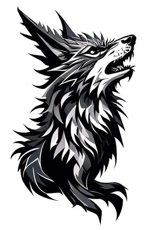 Dragon And Wolf Howling