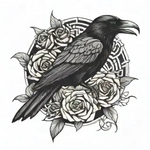 Raven And Roses Intertwined